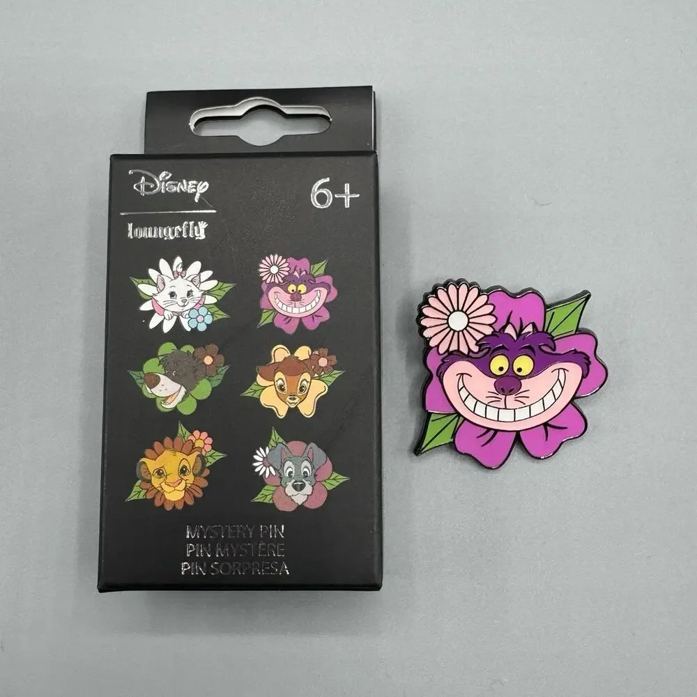 Loungefly Disney Alice's CHESHIRE CAT Floral Blind Box Enamel Pin New Open Box